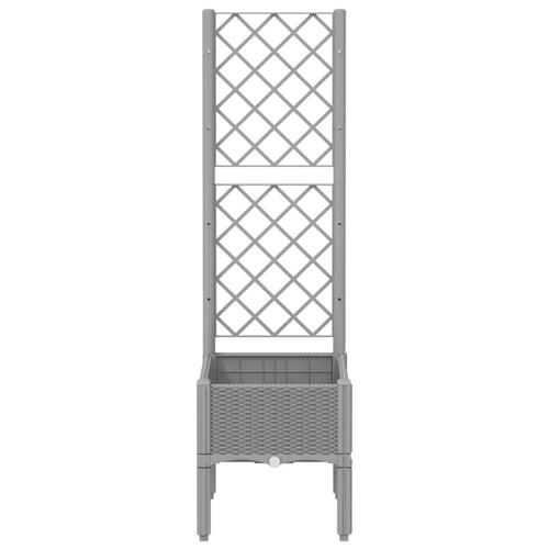 Plantekasse med espalier 40x40x142 cm PP lysegrå