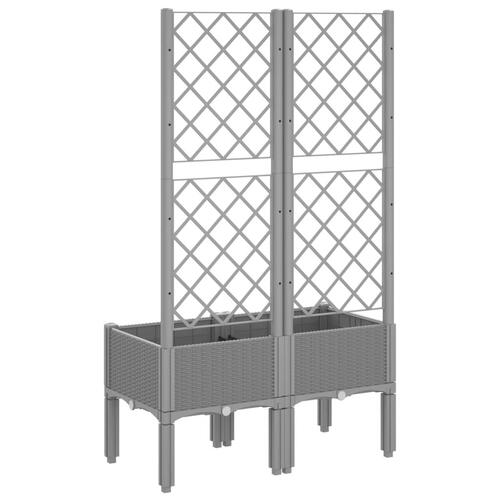 Plantekasse med espalier 80x40x142 cm PP lysegrå