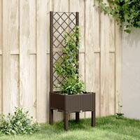 Plantekasse med espalier 40x40x142 cm PP brun