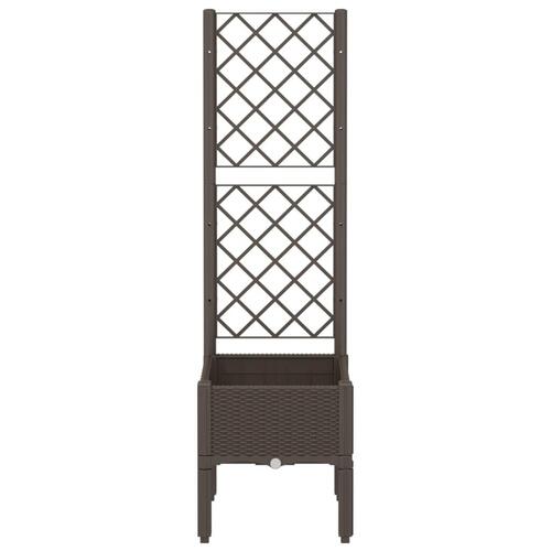 Plantekasse med espalier 40x40x142 cm PP brun