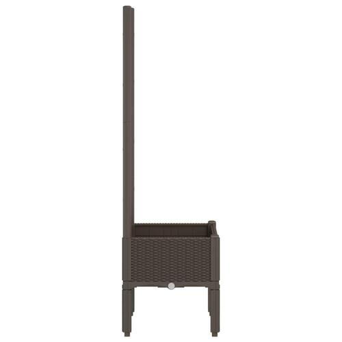 Plantekasse med espalier 40x40x142 cm PP brun
