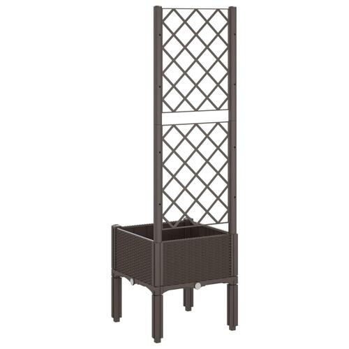 Plantekasse med espalier 40x40x142 cm PP brun