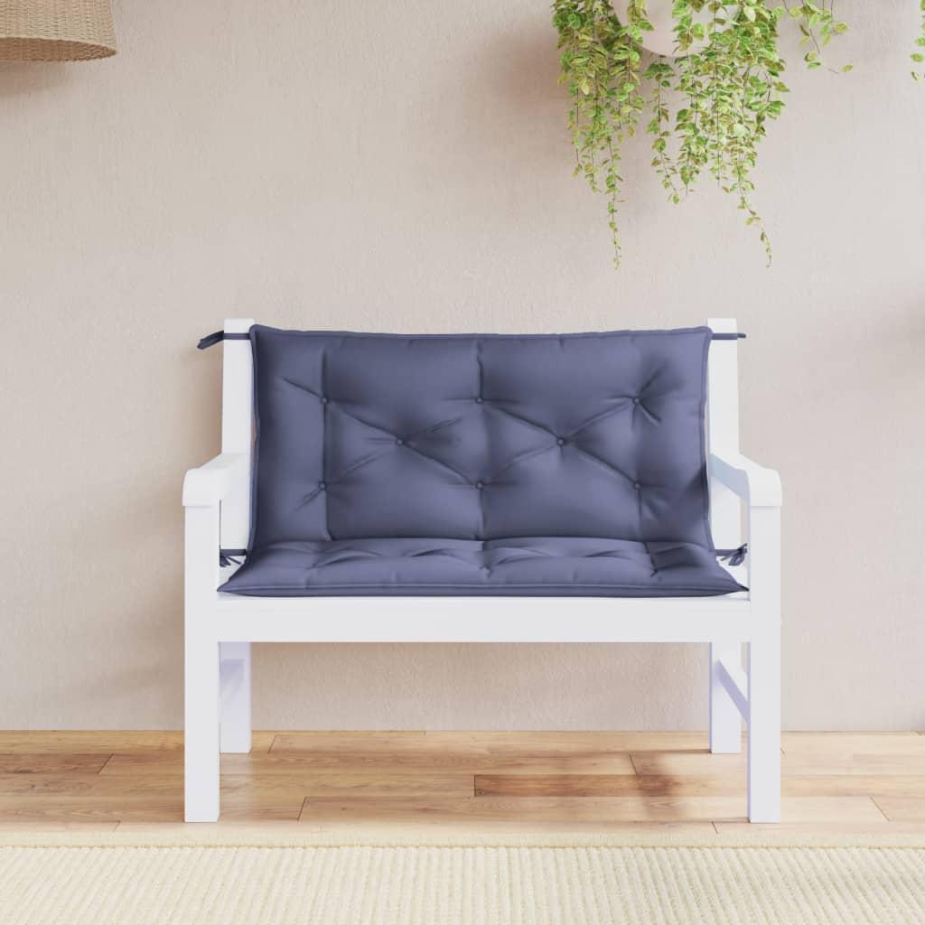 Hynder til havebænk 2 stk. 100x50x7 cm oxfordstof marineblå