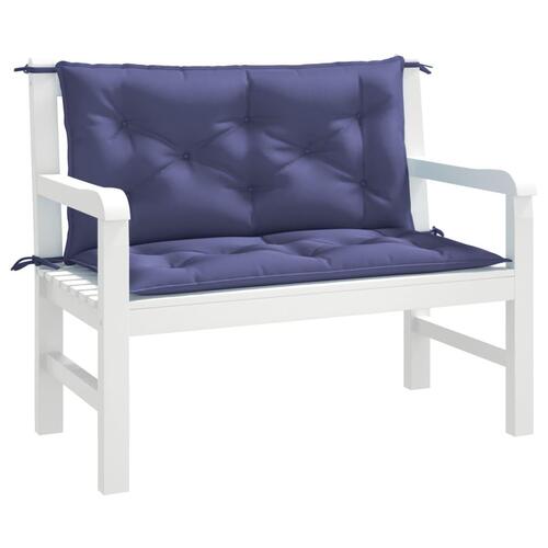 Hynder til havebænk 2 stk. 100x50x7 cm oxfordstof marineblå