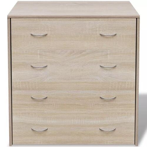 Skænk med 4 skuffer 60x30,5x71 cm egetræsfarve