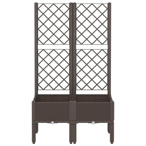 Plantekasse med espalier 80x40x142 cm PP brun