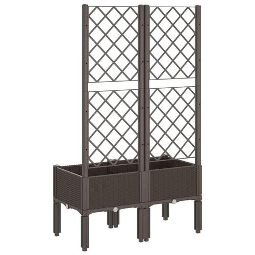 Plantekasse med espalier 80x40x142 cm PP brun