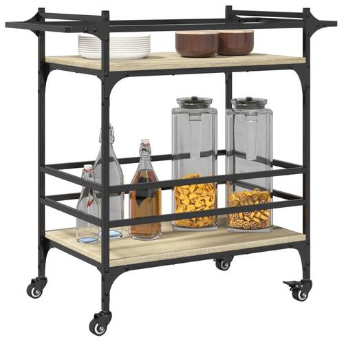 Køkkenvogn 82x40x78,5 cm konstrueret træ sonoma-eg