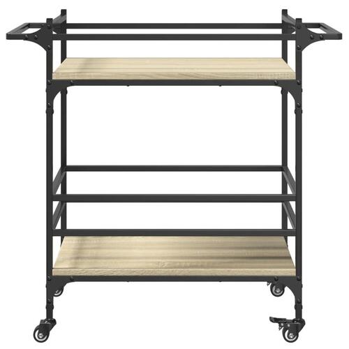 Køkkenvogn 82x40x78,5 cm konstrueret træ sonoma-eg