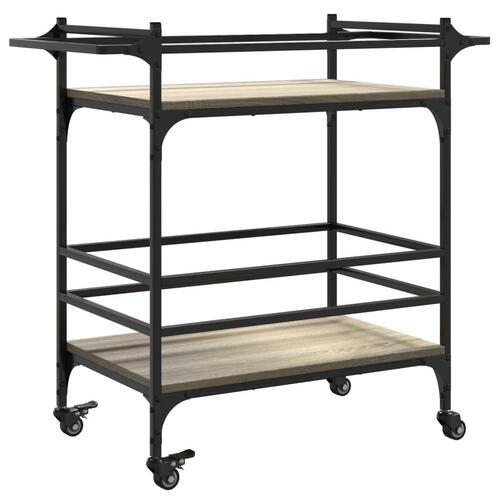 Køkkenvogn 82x40x78,5 cm konstrueret træ sonoma-eg