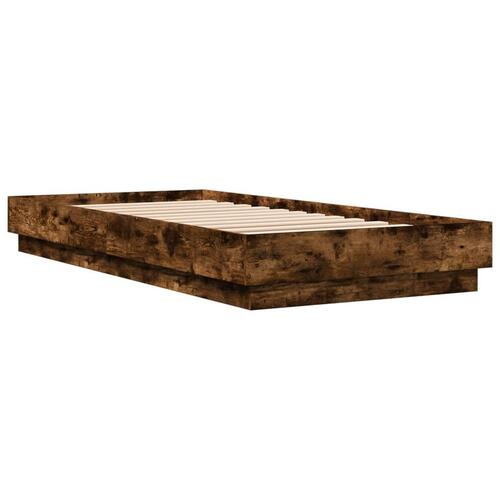 Sengeramme 90x200 cm uden madras konstrueret træ røget eg