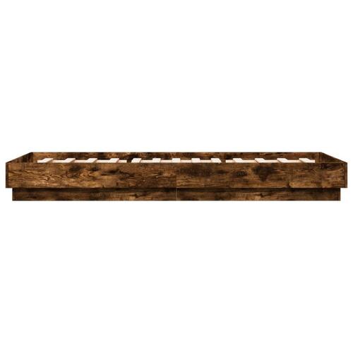 Sengeramme 90x200 cm uden madras konstrueret træ røget eg
