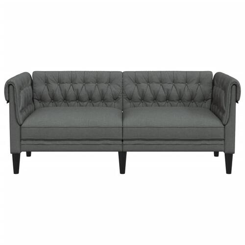 2-personers Chesterfield-sofa stof mørkegrå