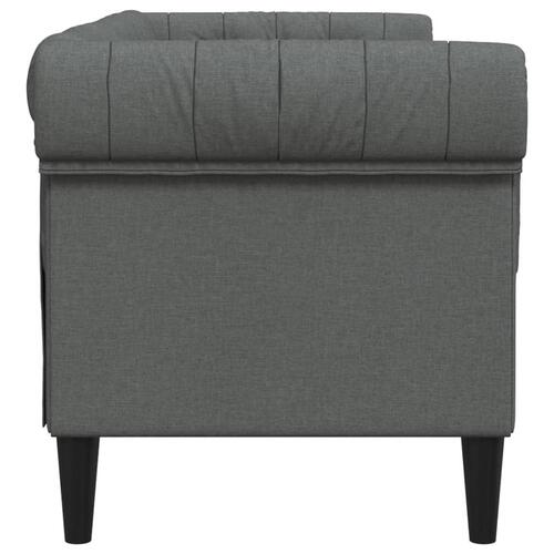 2-personers Chesterfield-sofa stof mørkegrå