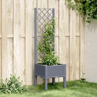 Plantekasse med espalier 40x40x142 cm PP blågrå