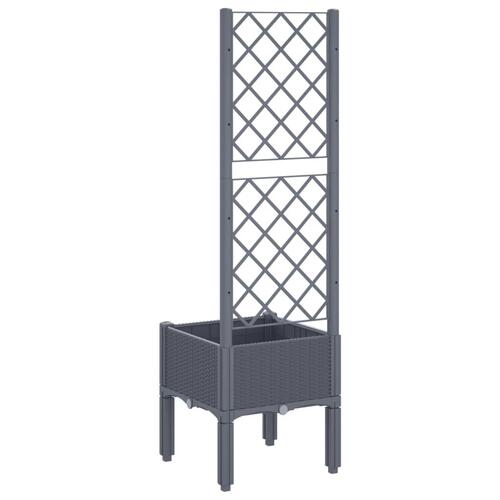 Plantekasse med espalier 40x40x142 cm PP blågrå