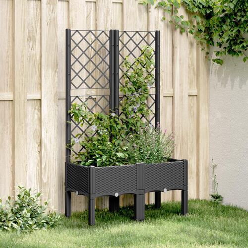 Plantekasse med espalier 80x40x142 cm PP sort