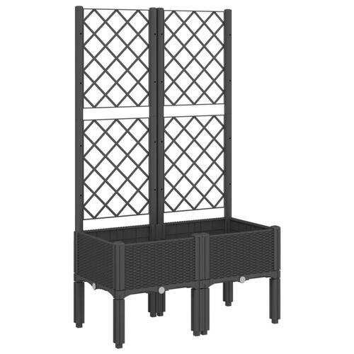 Plantekasse med espalier 80x40x142 cm PP sort
