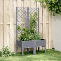 Plantekasse med espalier 80x40x142 cm PP blågrå