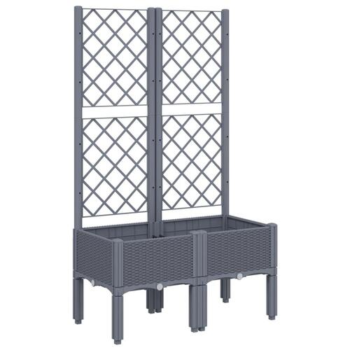 Plantekasse med espalier 80x40x142 cm PP blågrå