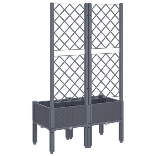 Plantekasse med espalier 80x40x142 cm PP blågrå