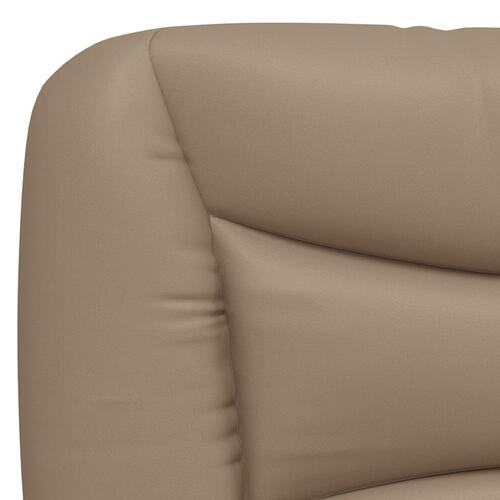 Sengeramme med LED-lys 200x200 cm kunstlæder cappuccinofarvet