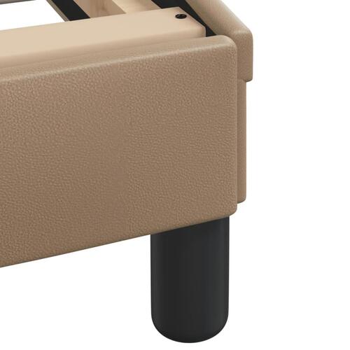 Sengeramme med LED-lys 200x200 cm kunstlæder cappuccinofarvet