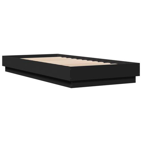 Sengeramme 90x200 cm konstrueret træ sort