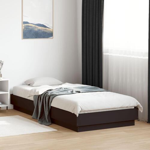 Sengeramme 90x200 cm konstrueret træ sort
