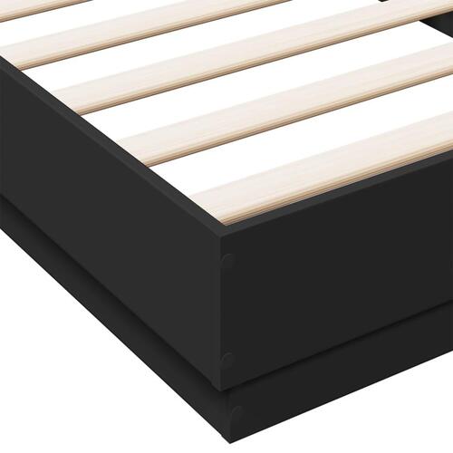 Sengeramme 90x200 cm konstrueret træ sort