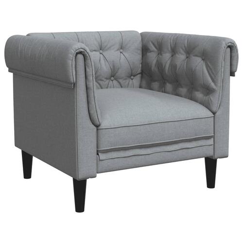 Chesterfield-sofastol stof lysegrå