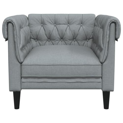 Chesterfield-sofastol stof lysegrå