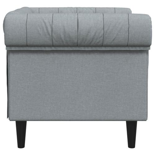 Chesterfield-sofastol stof lysegrå