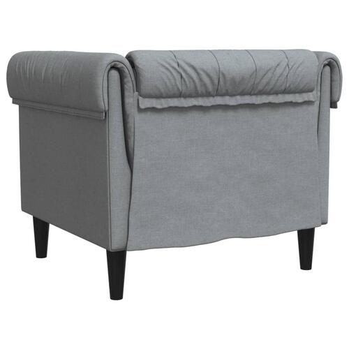 Chesterfield-sofastol stof lysegrå
