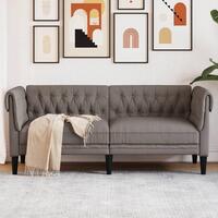 2-personers Chesterfield-sofa stof gråbrun