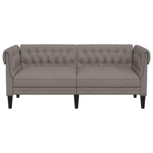 2-personers Chesterfield-sofa stof gråbrun