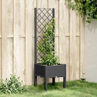 Plantekasse med espalier 40x40x142 cm PP sort