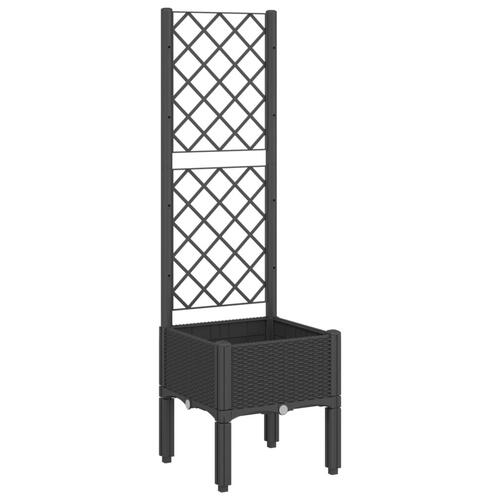 Plantekasse med espalier 40x40x142 cm PP sort