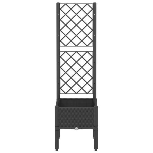 Plantekasse med espalier 40x40x142 cm PP sort