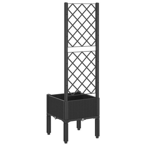 Plantekasse med espalier 40x40x142 cm PP sort