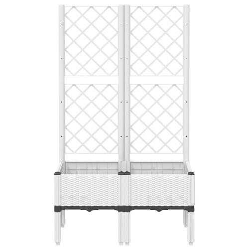 Plantekasse med espalier 80x40x142 cm PP hvid