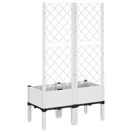 Plantekasse med espalier 80x40x142 cm PP hvid