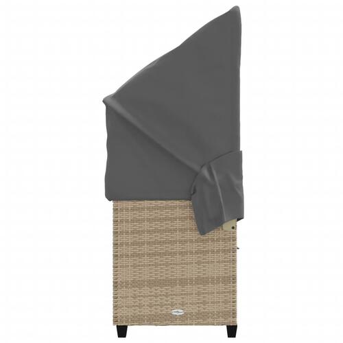 Loungesofa med baldakin og hynder polyrattan beige