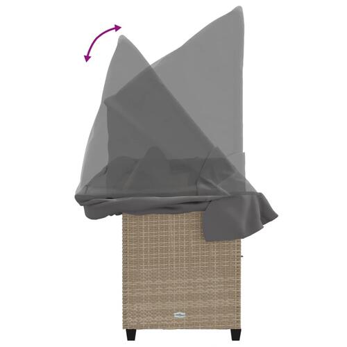 Loungesofa med baldakin og hynder polyrattan beige