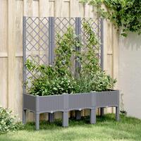 Plantekasse med espalier 120x40x142 cm PP blågrå