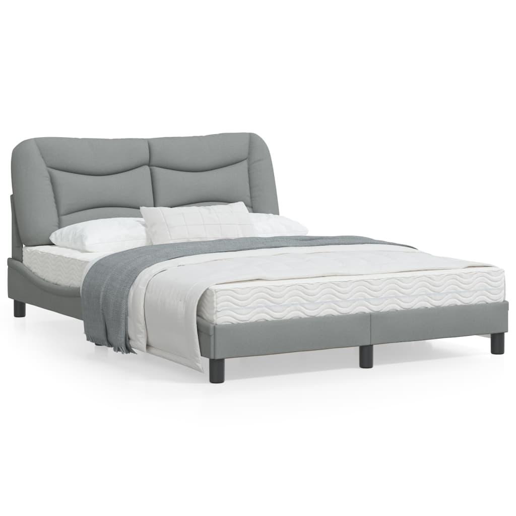 Sengeramme uden madras Hvar 140x190 cm stof lysegrå billede