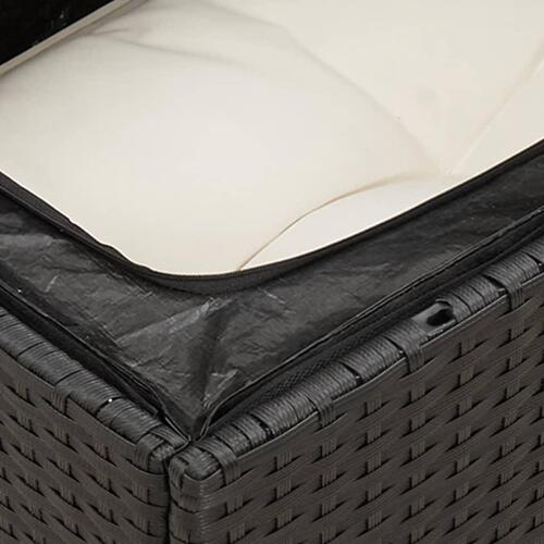 Sofasæt til haven 5 dele med hynder polyrattan sort