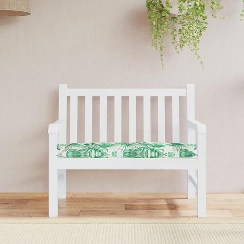 Hynde til havebænk 110x50x7 cm oxfordstof bladmønster