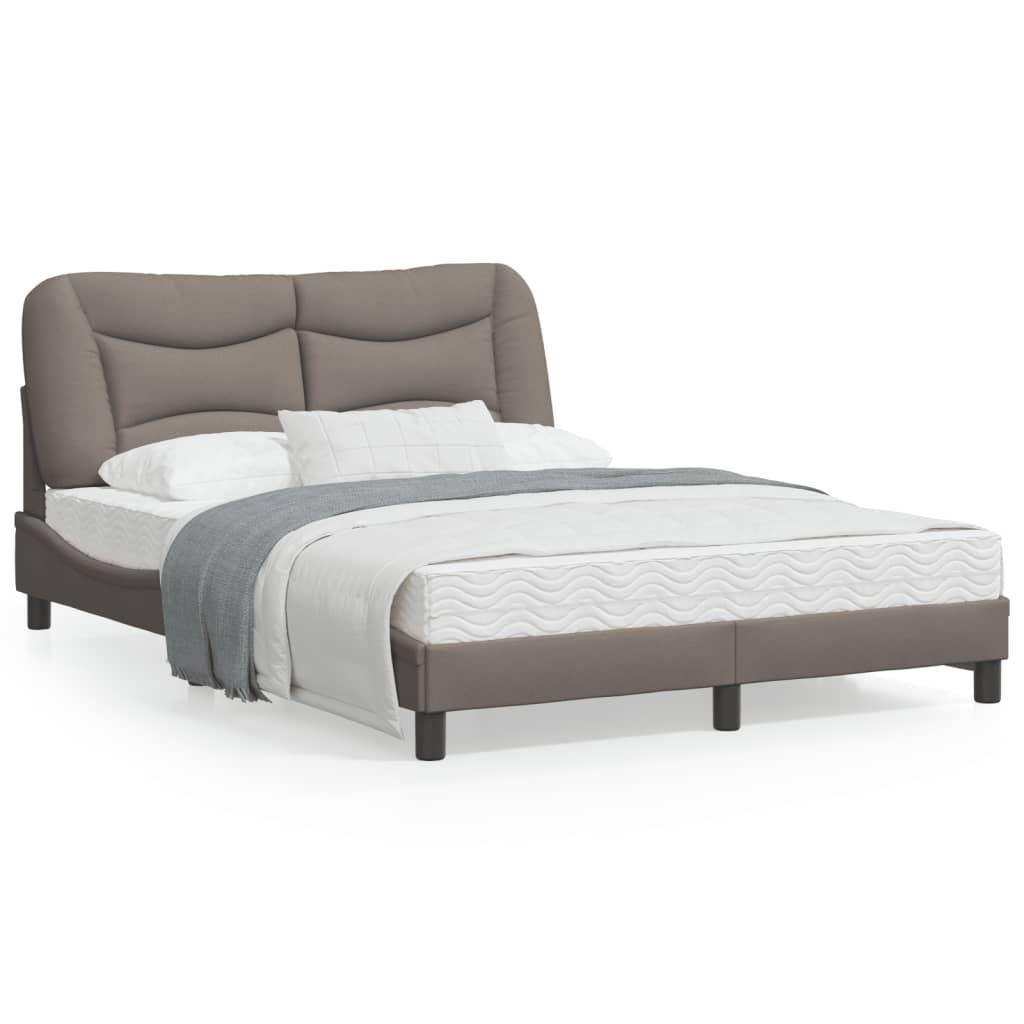 Sengeramme uden madras Hvar 140x190 cm stof gråbrun billede