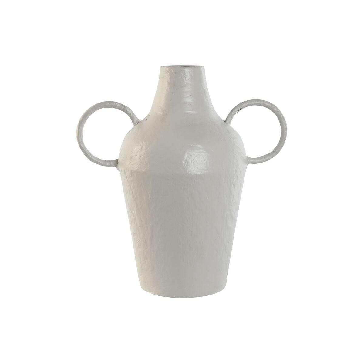 Vase i hvid metal - 33,5 × 20 × 36 cm